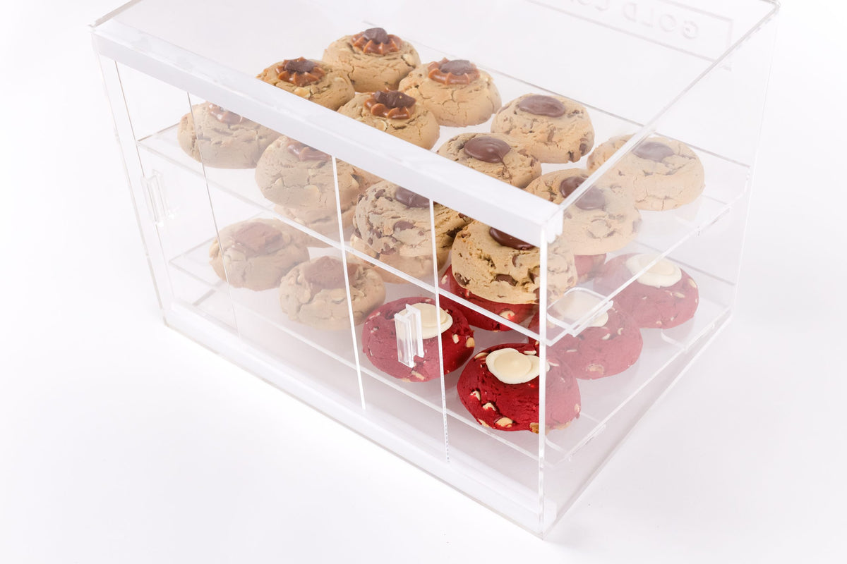 Display Container Cookies Elegant Cookie Display Cabinet + Our Best Selling Loaded Cookies – Gold ...