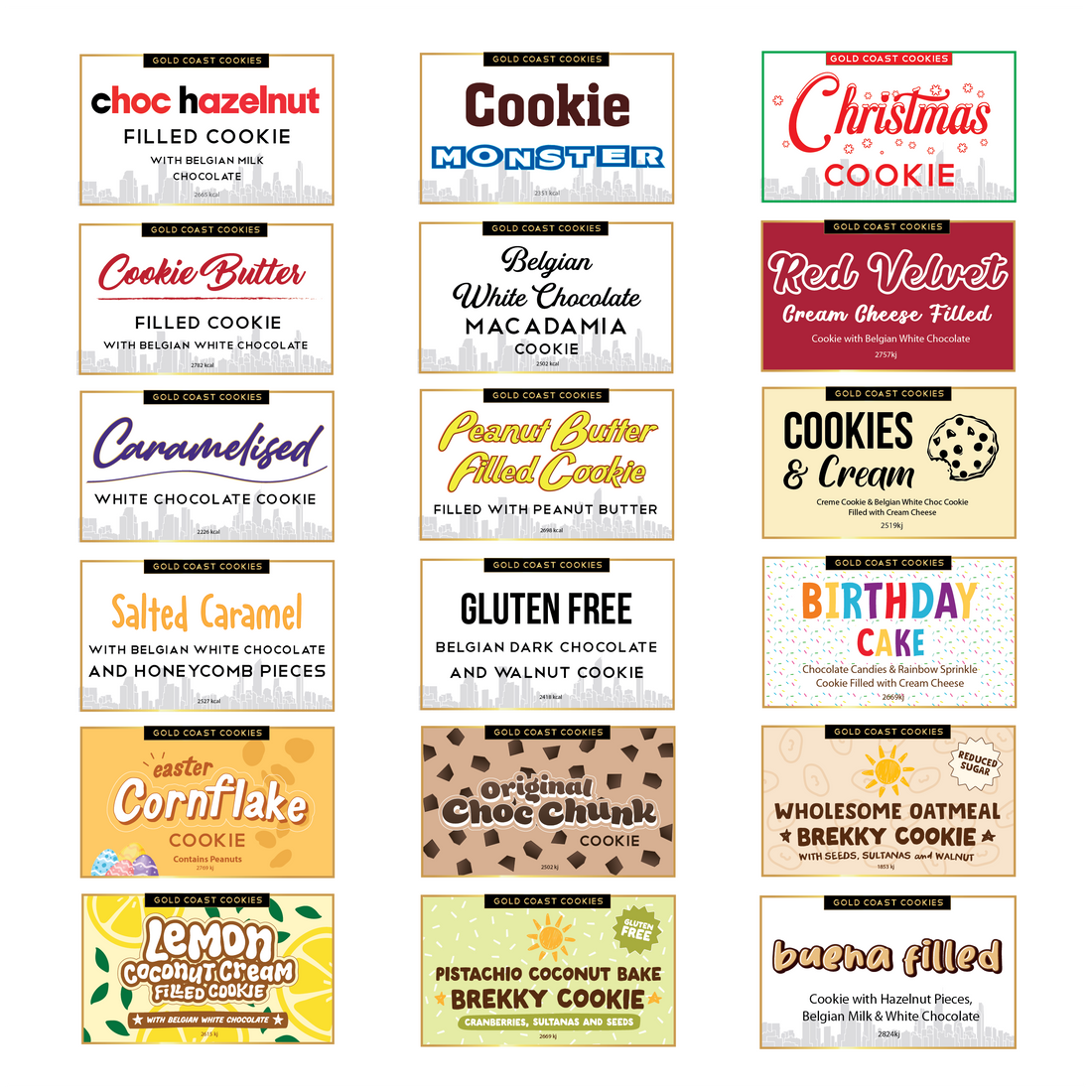 Complimentary Flavour Cards ️🍪 – Gold Coast Cookies