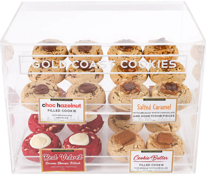 Cookies Display Box Elegant Cookie Display Cabinet + Our Best Selling Loaded Cookies – Gold ...